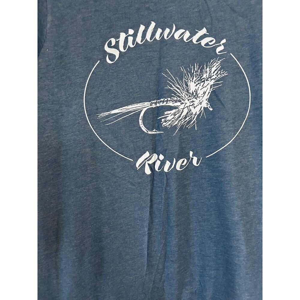 Stillwater River Fly Fishing Medium T-shirt NWT Unisex Montana Tee Shirt M - Picture 3 of 7